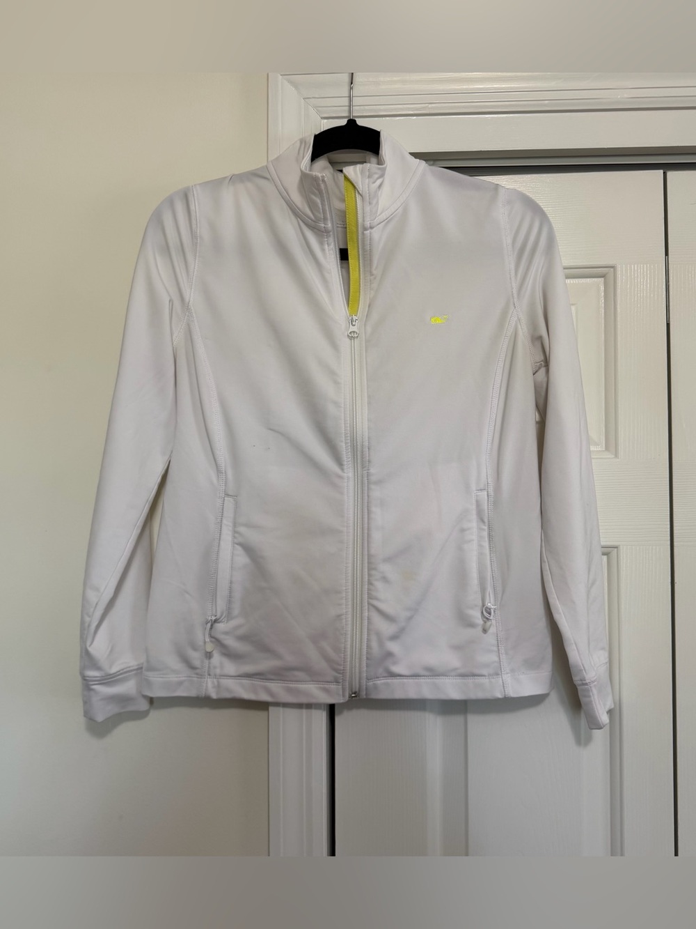 Vineyard Vines White Full Zip Athletic Lightweight Jacket Size Small